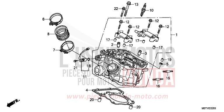 CULASSE DE CYLINDRE AR. de Varadero ABS SHASTA WHITE (NH138) de 2011